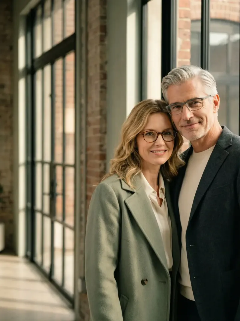 Elegantes Paar mit Designerbrillen bei Jägers & Klingenhäger Wassenberg